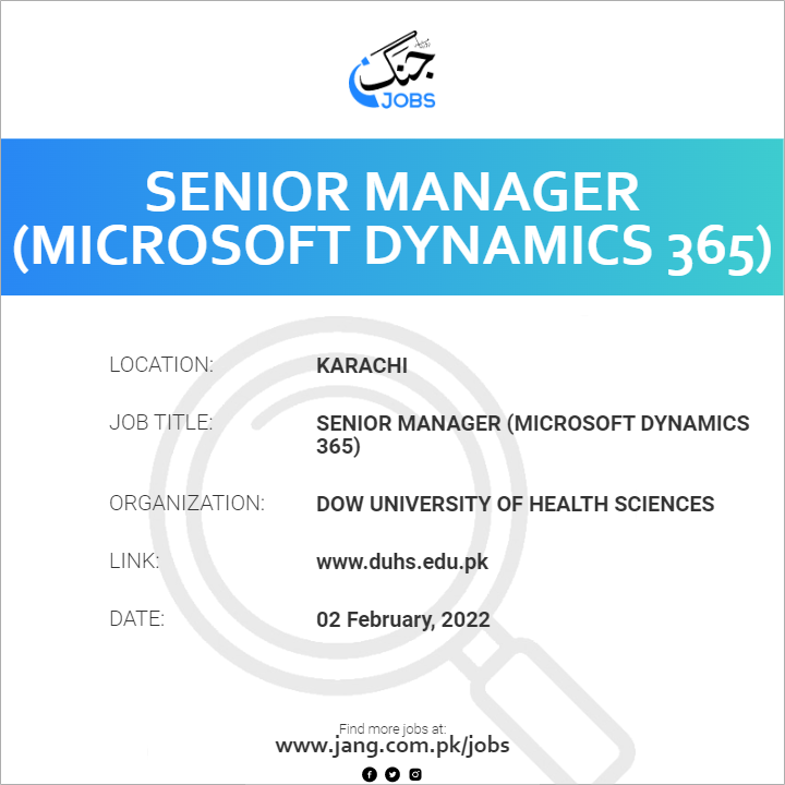Senior Manager (Microsoft Dynamics 365)