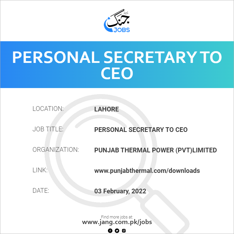 Personal Secretary to CEO