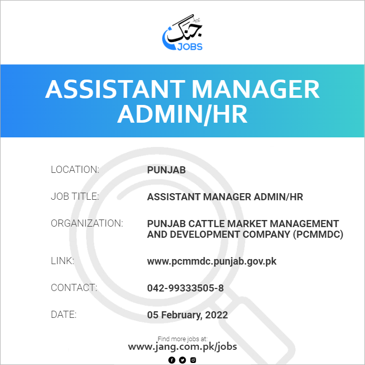 Assistant Manager Admin/HR