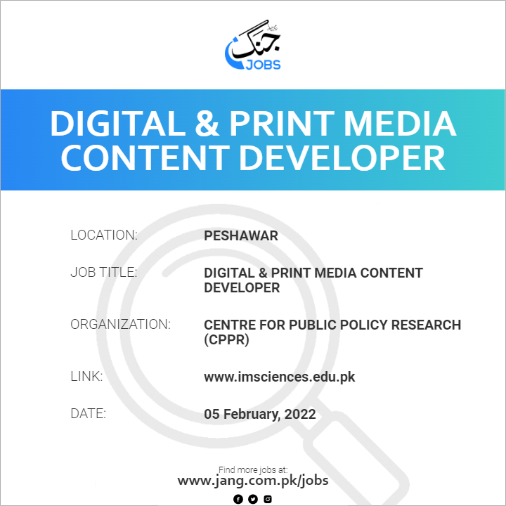 Digital & Print Media Content Developer