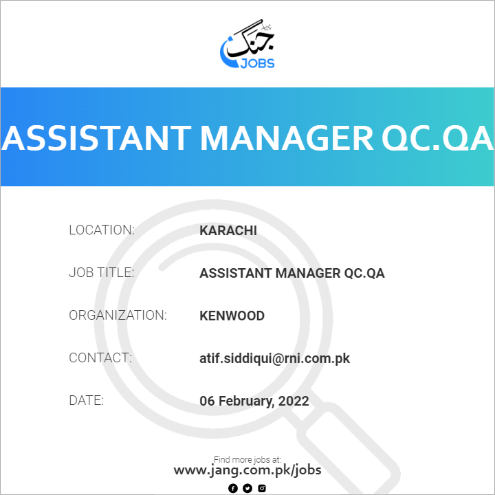 Assistant Manager QC.QA