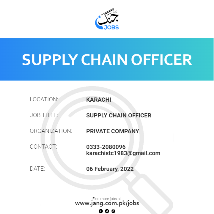 Supply Chain Officer