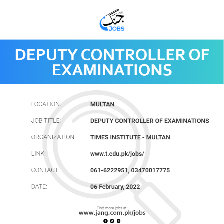 Deputy Controller Of Examinations