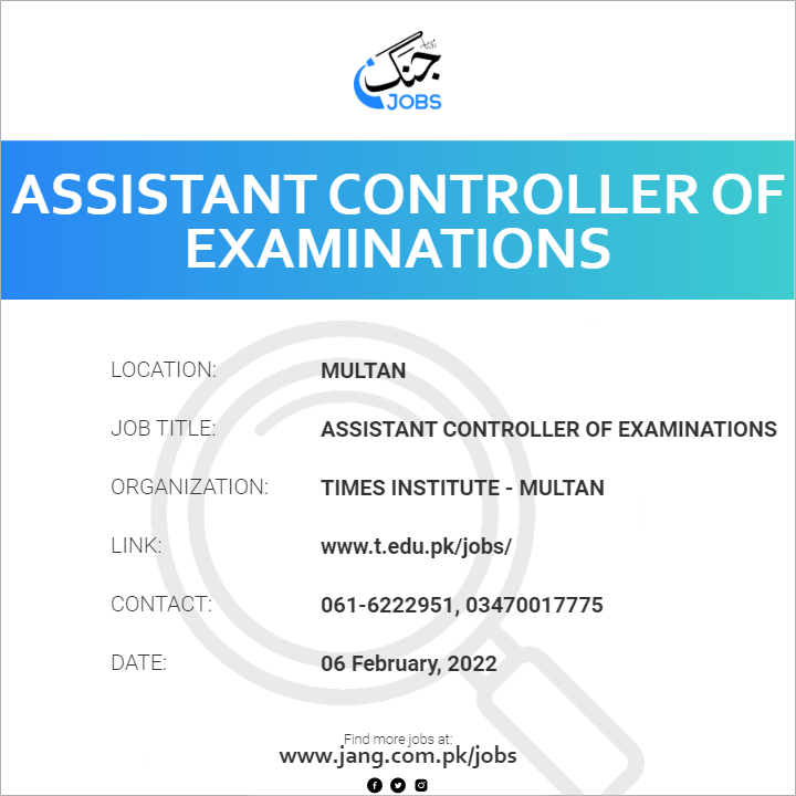 Assistant Controller Of Examinations