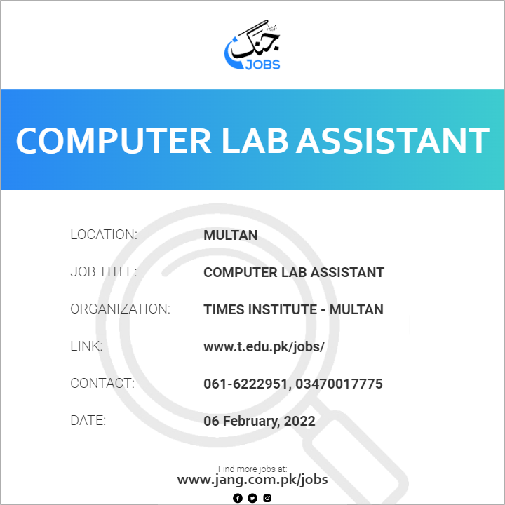 Computer Lab Assistant