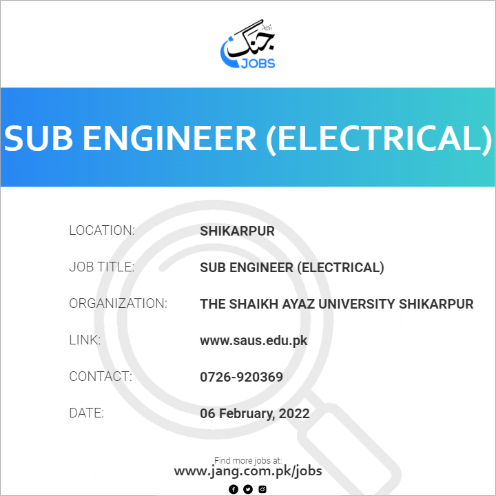 Sub Engineer (Electrical)