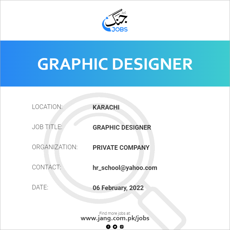 Job For Graphic Designer In Karachi