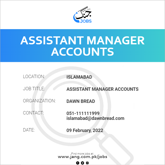 Assistant Manager Accounts