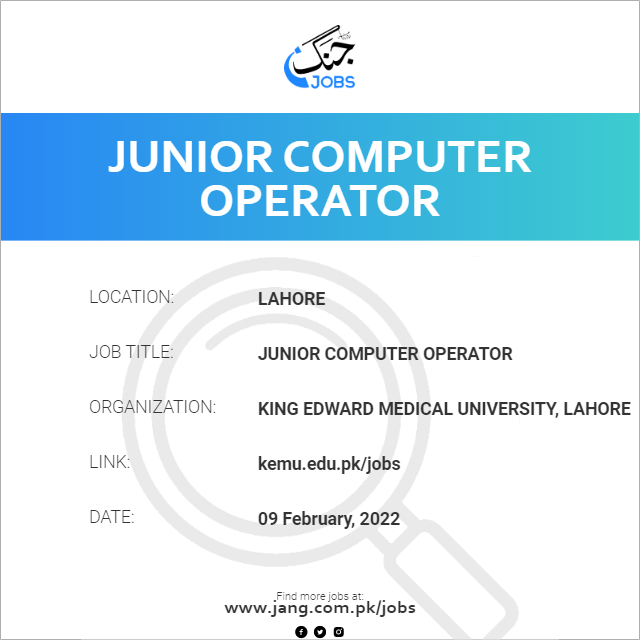Junior Computer Operator