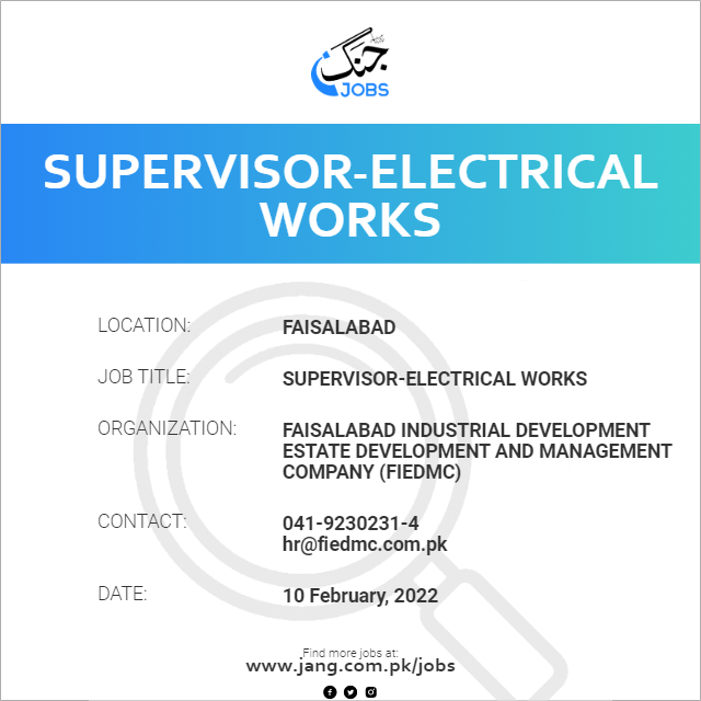 Supervisor-Electrical Works