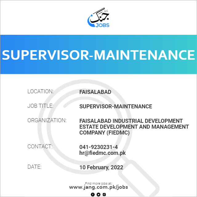 Supervisor-Maintenance