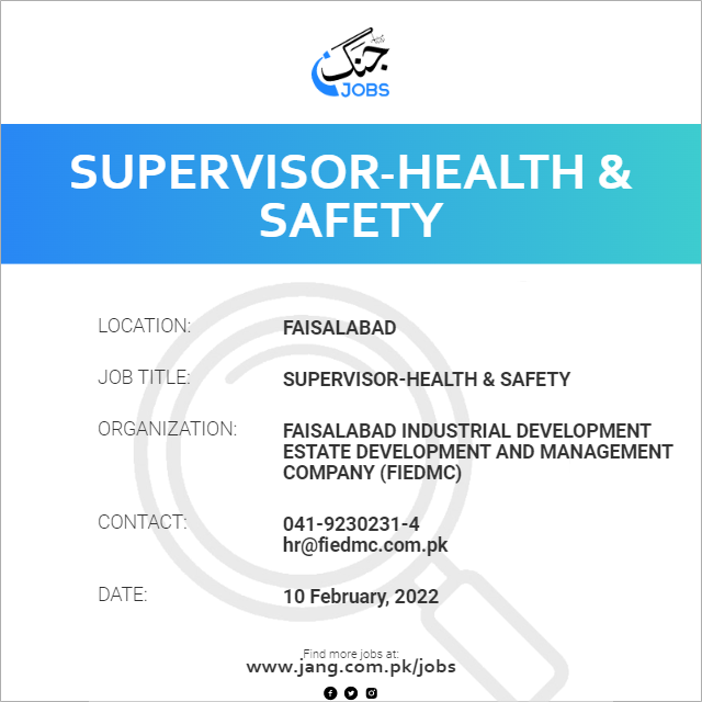 Supervisor-Health & Safety