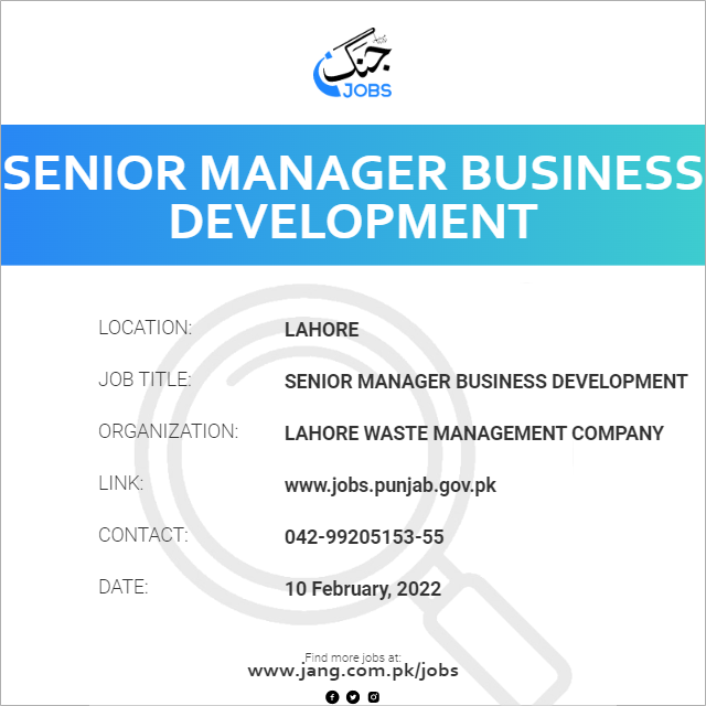 Senior Manager Business Development