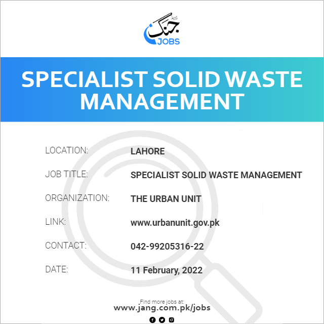 Specialist Solid Waste Management