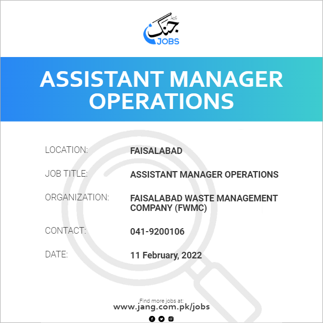 Assistant Manager Operations