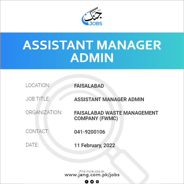 Assistant Manager Admin