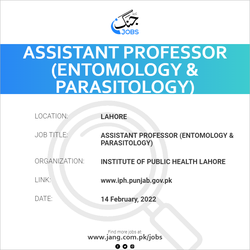 Assistant Professor (Entomology & Parasitology)