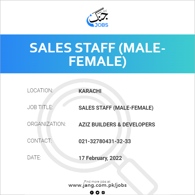 Sales Staff (Male-Female)