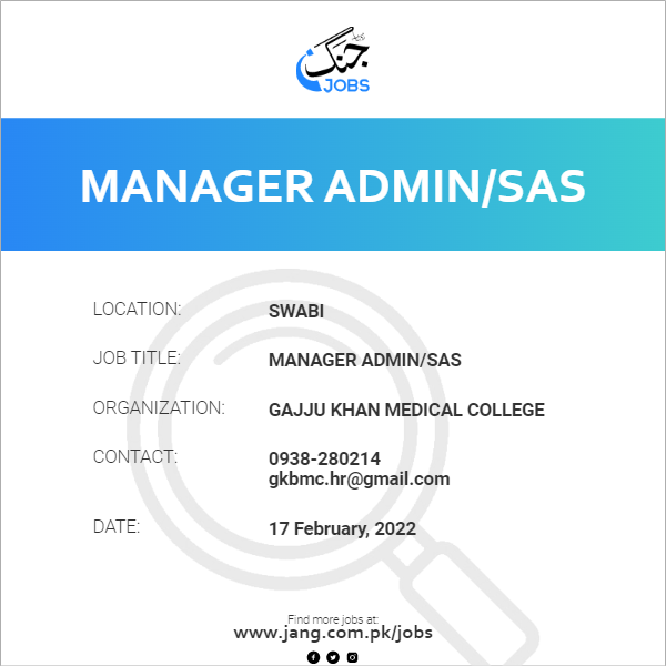 Manager Admin/SAS