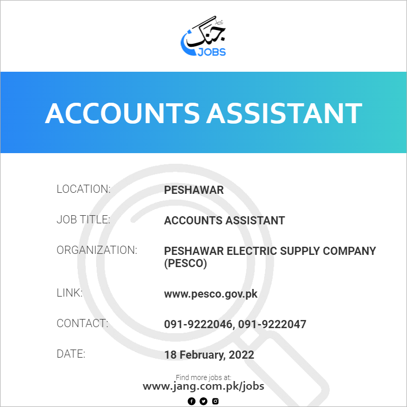 accounts-assistant-job-peshawar-electric-supply-company-pesco