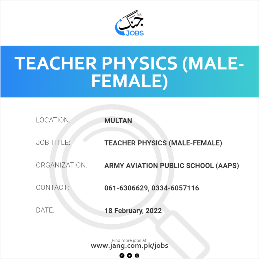 Teacher Physics (Male-Female)