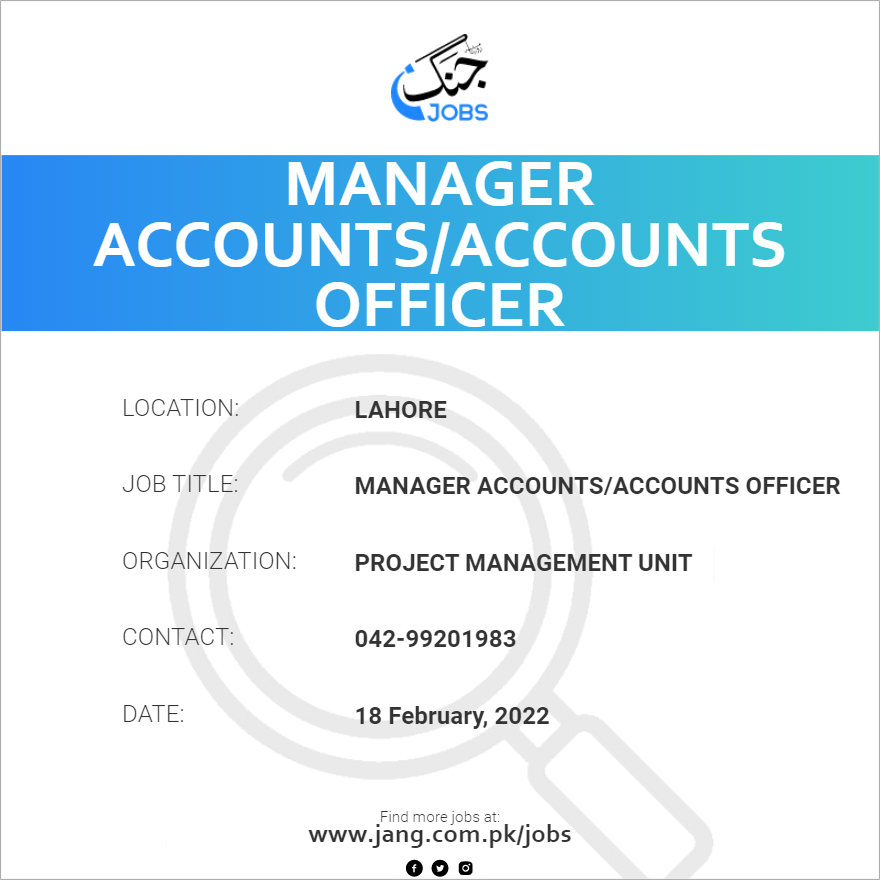 Manager Accounts/Accounts Officer