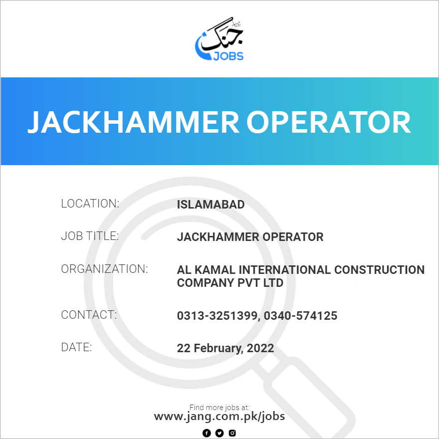 Jackhammer Operator