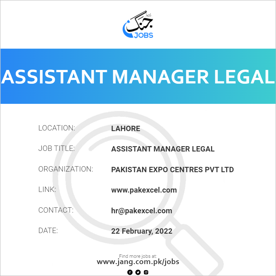 Assistant Manager Legal