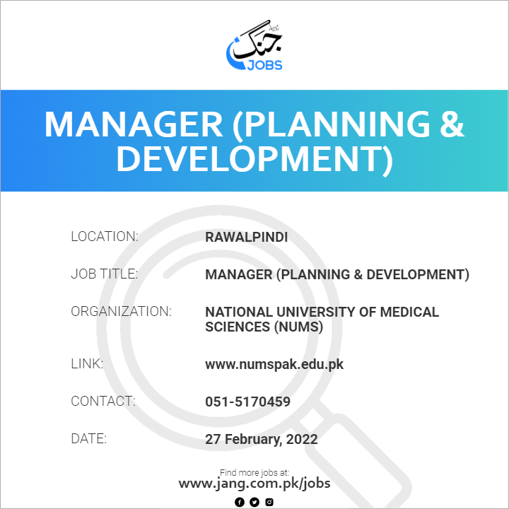 Manager (Planning & Development)