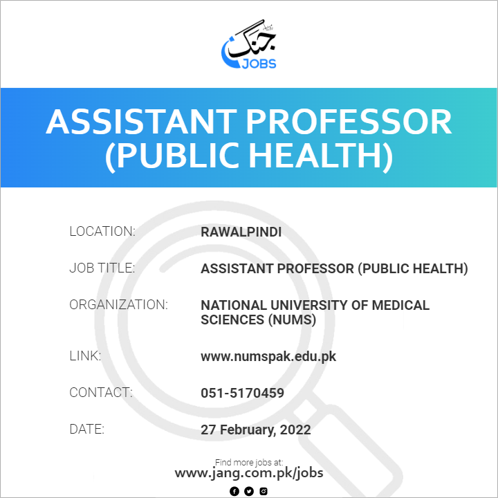 Assistant Professor (Public Health)