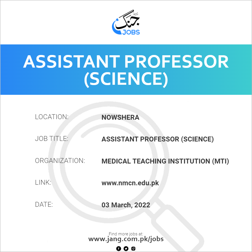 Assistant Professor (Science)