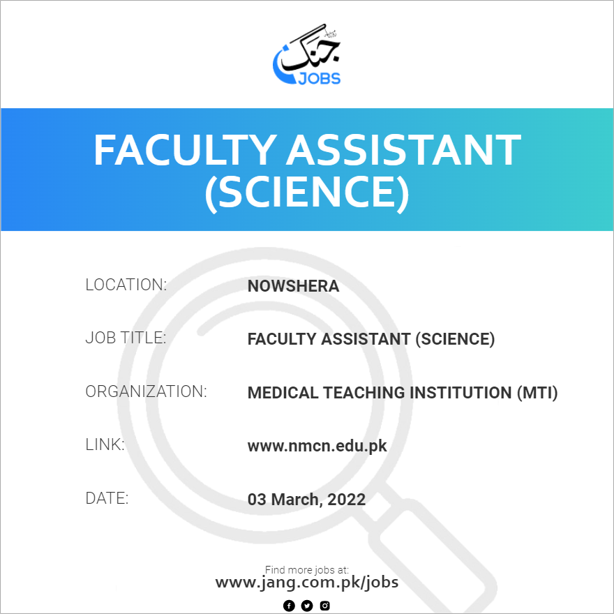 Faculty Assistant (Science)