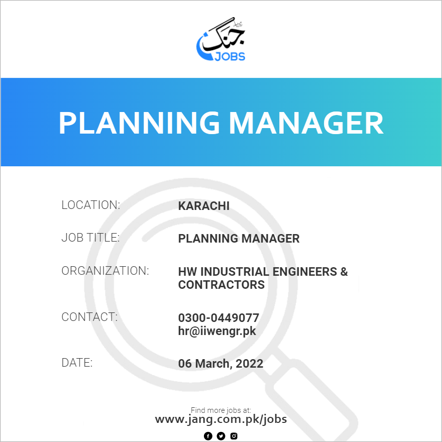 Planning Manager