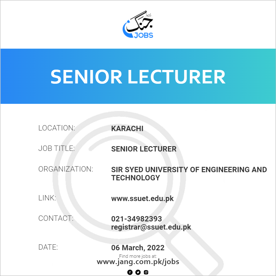 Senior Lecturer