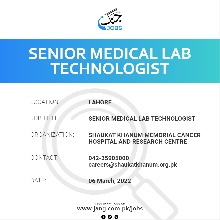 Senior Medical Lab Technologist