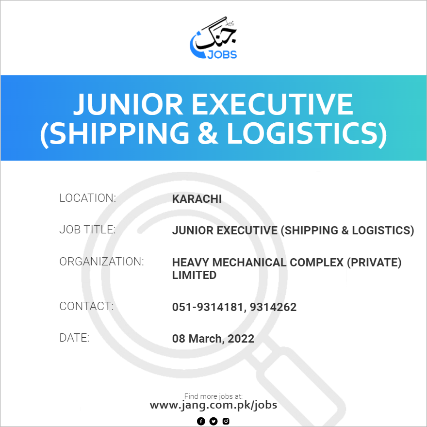 Junior Executive (Shipping & Logistics)