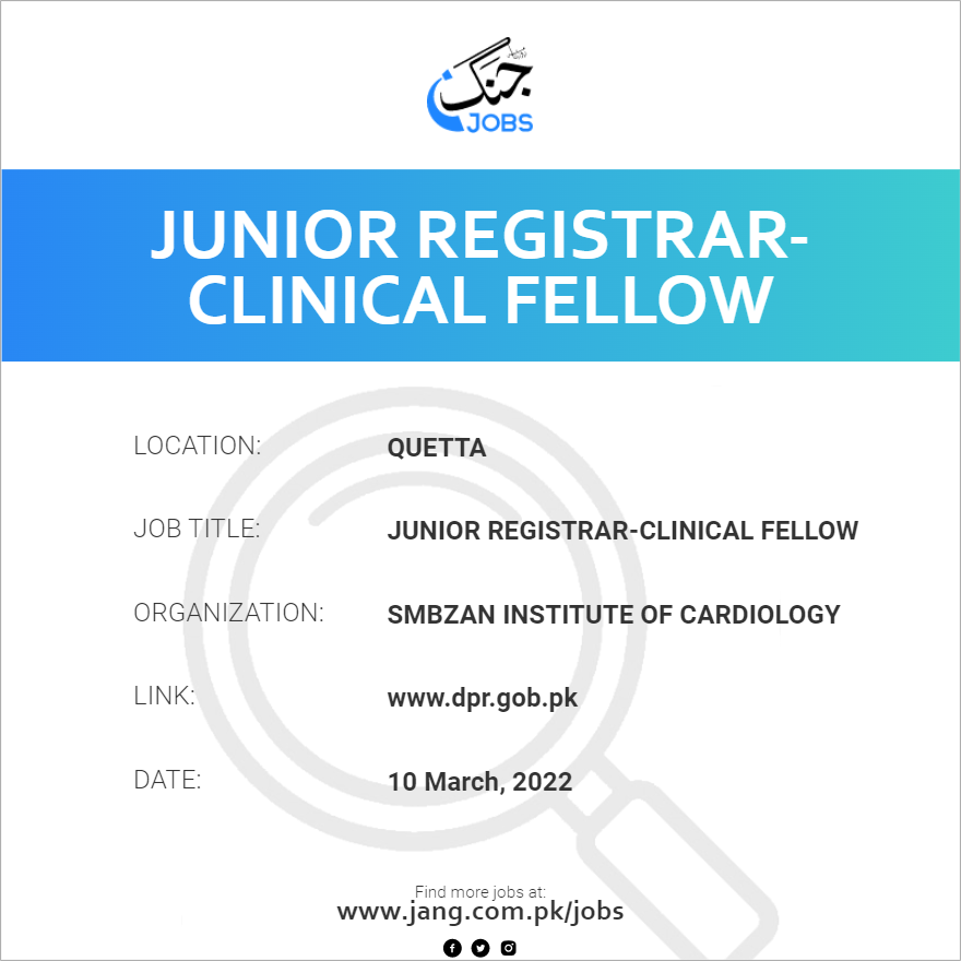 junior-registrar-clinical-fellow-job-smbzan-institute-of-cardiology