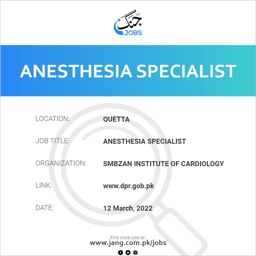 Anesthesia Specialist