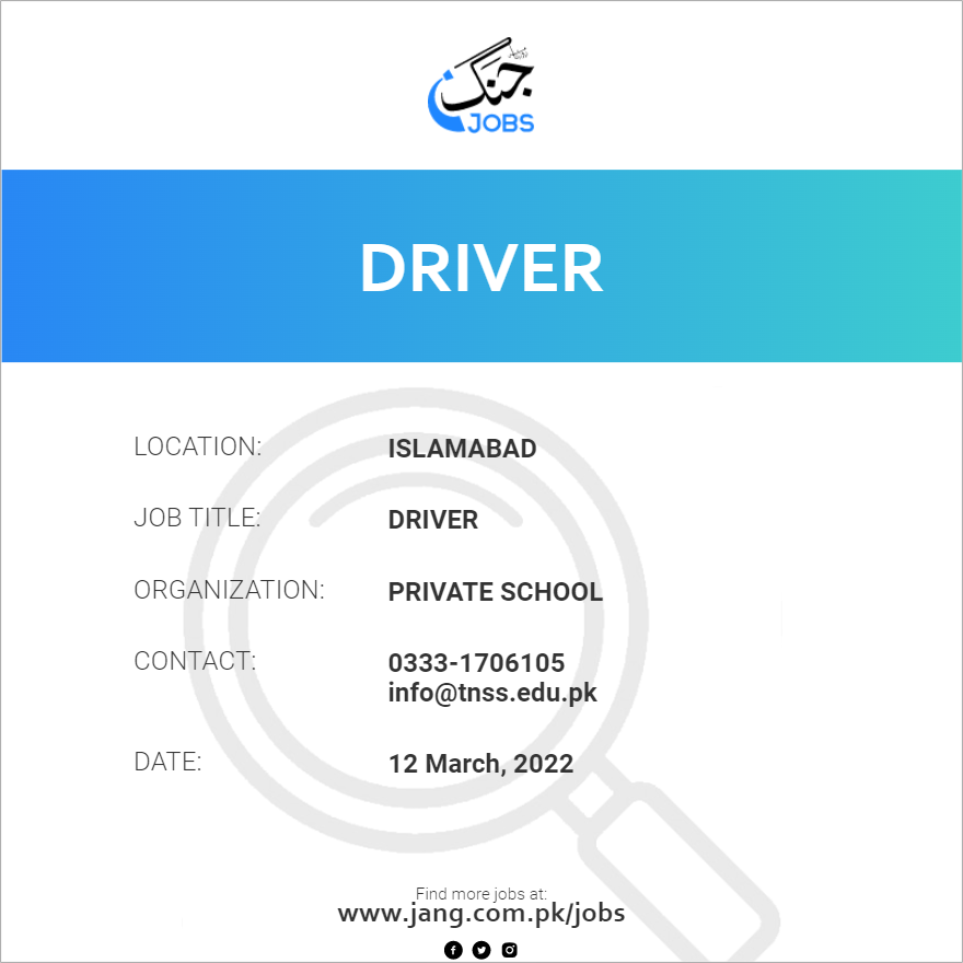 driver-job-private-school-jobs-in-islamabad-38858