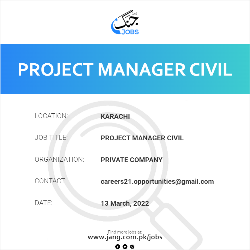 Project Manager Civil