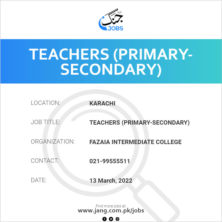 Teachers (Primary-Secondary)