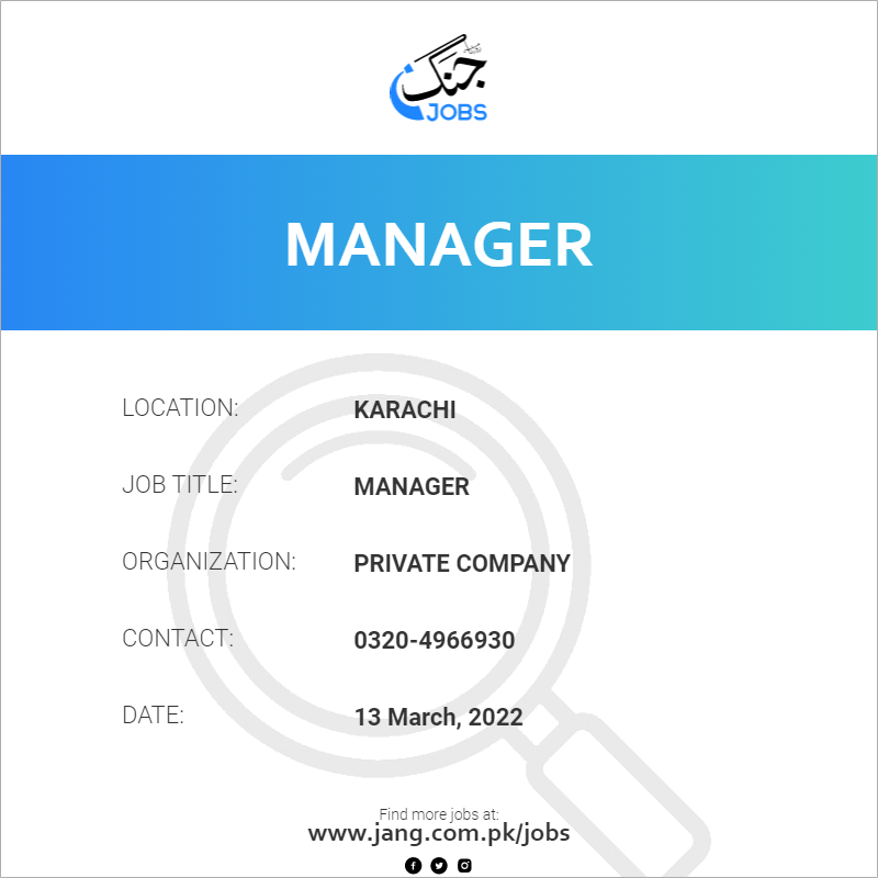 manager-job-private-company-jobs-in-karachi-39078