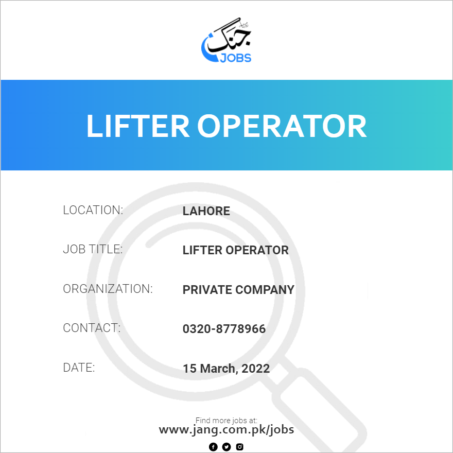 Lifter Operator