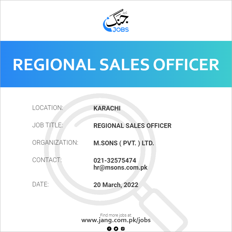 Regional Sales Officer