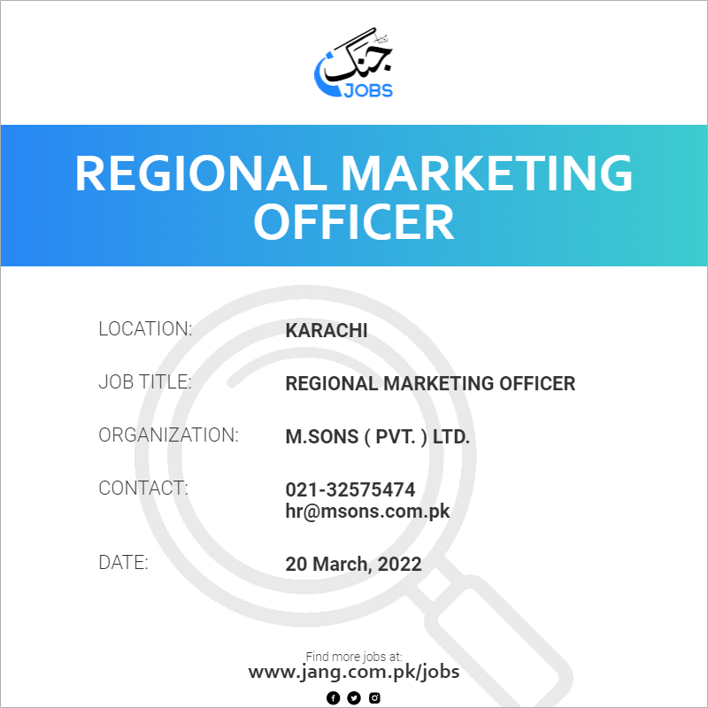 Regional Marketing Officer
