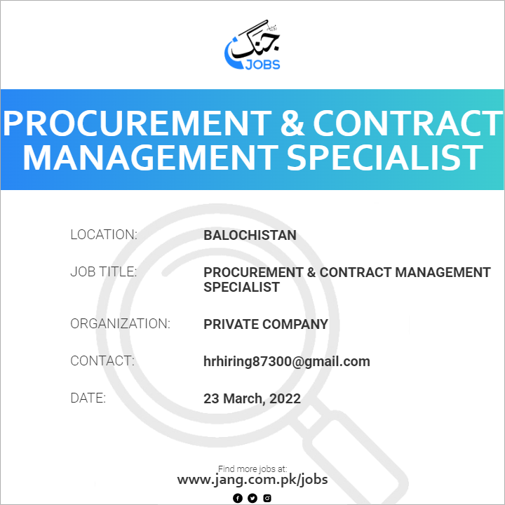 Procurement & Contract Management Specialist