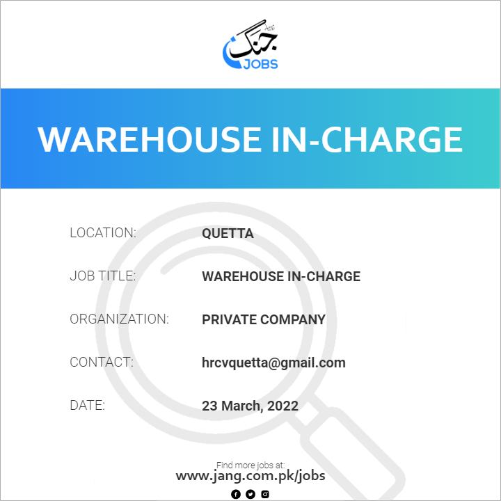Warehouse In-Charge
