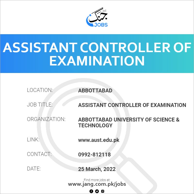 Assistant Controller Of Examination 