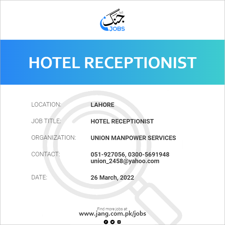 Hotel Receptionist