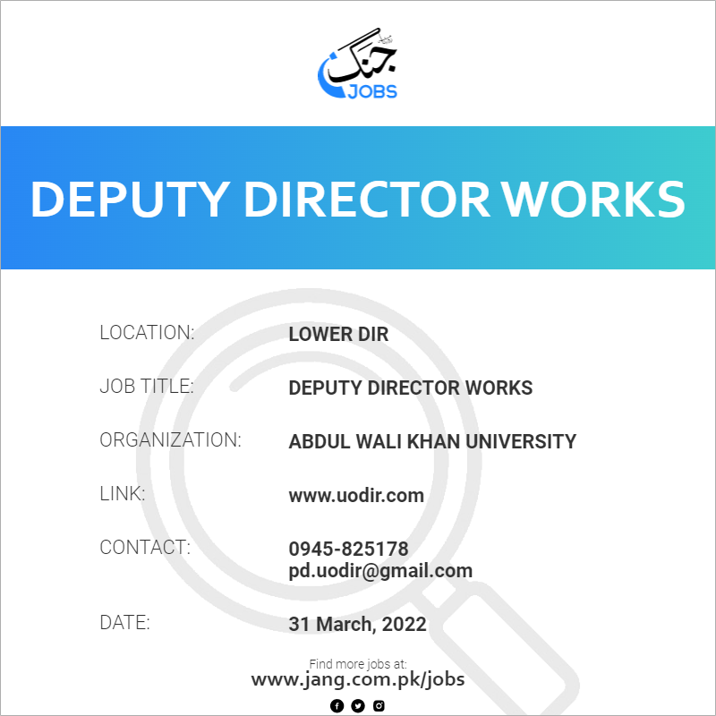 Deputy Director Works